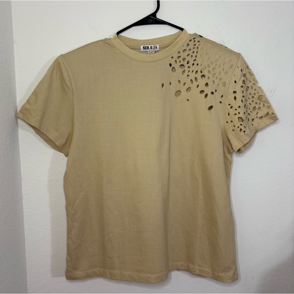 SER.O.YA Caroline Distressed Cotton T-Shirt - Picture 5 of 12
